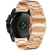 Cumpara ieftin Curea ceas Smartwatch Garmin Fenix 7X / 6X / 5X Plus / 5X / 3 HR / 3, 26 mm Otel inoxidabil iUni Rose Gold