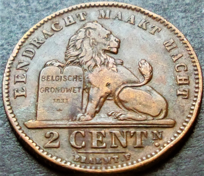 Moneda istorica 2 CENTIMES - BELGIA, anul 1911 *cod 2118 B - DER BELGEN