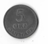 Moneda 5 ore 1950 - Danemarca, cotatii ridicate!!!, Europa, Zinc