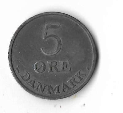 Moneda 5 ore 1950 - Danemarca, cotatii ridicate!!! foto