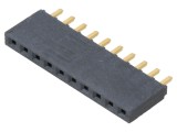 Conector şiruri pini mamă 10 pini 2,54mm THT aurit SAMTEC