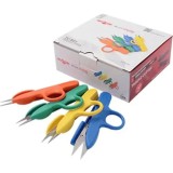 Forfecuta tip ciupitoare pentru ate, manere din plastic, diverse culori, Golden Eagle, 10.8 cm - set 12 buc