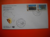 HOPCT PLIC FDC S NR 481 NAMIBIA O NOUA NATIUNE 1991 -ONU NATIUNILE UNITE -BIROUL GENEVA ELVETIA