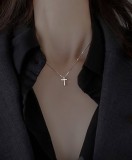 Cumpara ieftin Colier Femei Din Argint 925, Lant Finut Model Sarpe Cu Pandantiv Cruce