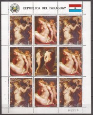 PARAGUAY 1987 PICTURA P.P. RUBENS ( bloc dantelat ) MNH
