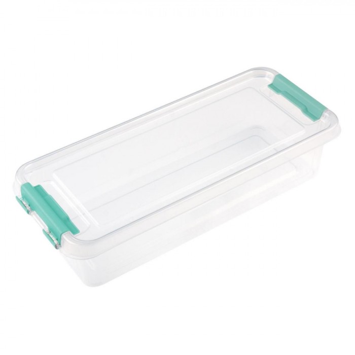 Cutie Depozitare, Transparentă, Plastic, Capacitate 1.2L, Sistem Blocare