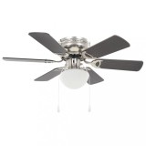 Ventilator tavan decorativ cu iluminare, 82 cm, maro inchis