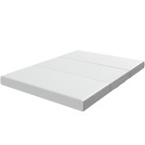HOMCOM Saltea pliabilă &icirc;n 3 părți, 140x190x15cm, Saltea de oaspeți din spumă cu memorie infuzată cu gel, Alb | Aosom Romania