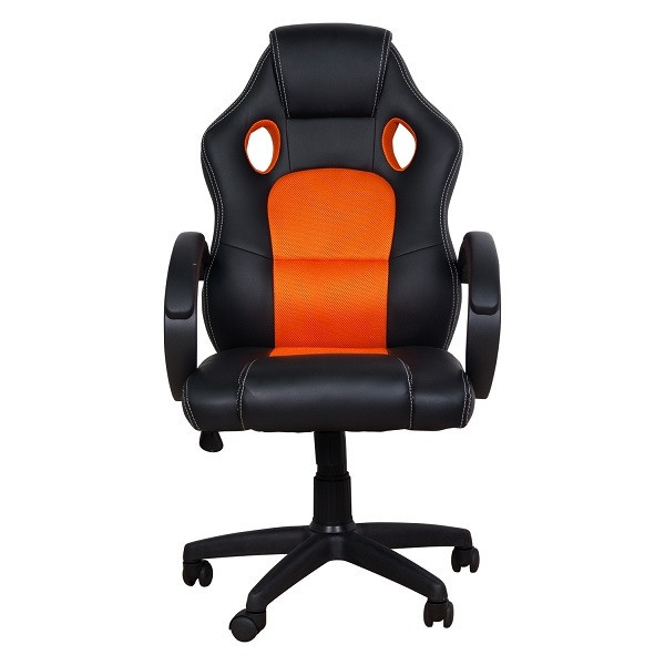 SCAUN GAMING SPACER imitatie piele &amp;amp; material textil, black &amp;amp; orange, greutate max. 120kg, dimensiuni 59*70*106~114cm