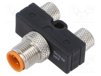 Adaptor &amp;icirc;n T 3 pini M8 tată - M8 mamă x2, IP67, polarizare A LUTRONIC foto