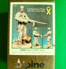 Kit MODERN USMC SNIPER Firma ALPINE MINIATURES Cod 16008 Scara 1/16 DIORAMA FIGURINA RAȘINĂ HOBBY WWII SOLDAȚI AMERICANI DIORAMA MACHETA