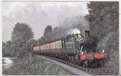 bnk cp Trenuri - 2-6-2T no 4555 - Totnes Train langa Staverton foto