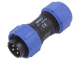 Conector circular WEIPU SY1710/P4B-1N, mufă tată 4 pini, IP67, 15A 500V, lipire