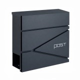 Leziter Cutie postala de exterior Homepost cu suport pentru ziare, cu &icirc;ncuietoare, culoare antracit