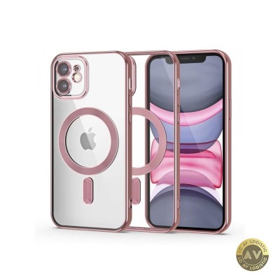 Husa MagSafe pentru Apple iPhone 11 Tech-Protect Magshine Roz Aurie foto