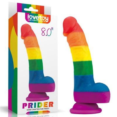 8&amp;#039; Prider - Dildo Realistic Multicolor din Silicon, 20,5 cm foto