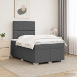 Cumpara ieftin Pat cu arcuri LED si saltea Gri inchis 120 x 190 cm Tesatura