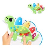 Jucărie senzorială Montessori pentru sortarea culorilor, antistres, motricitate fină, Dinozaurul Colorat, +3 ani