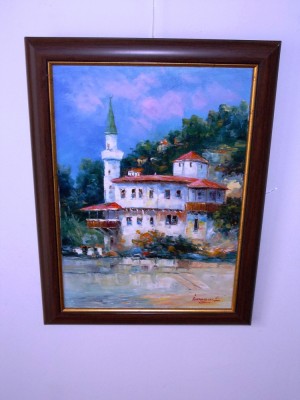 &amp;quot;Castelul Reginei Maria de la Balcic&amp;quot; ulei/panza, tablou autentic, de Ionascu foto