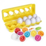 Joc "Matching Eggs", Potriveste oua cu Cifre, Montessori, 12 piese, Multicolor, EMC ONSHOP&reg;