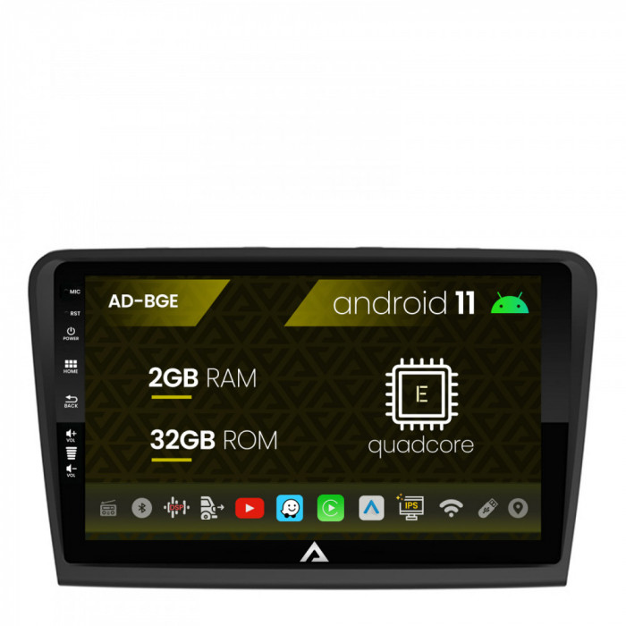 Navigatie Skoda Superb 2 (2008-2015), Android 11, E-Quadcore 2GB RAM + 32GB ROM, 10.1 Inch - AD-BGE10002+AD-BGRKIT043