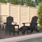 Scaune de grădină Adirondack cu taburet și masă, antracit, HDPE