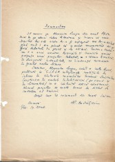 A3238N Document scris și semnat olograf de Alexandru Andrițoiu referitor la Alexandru Lungu, 1960