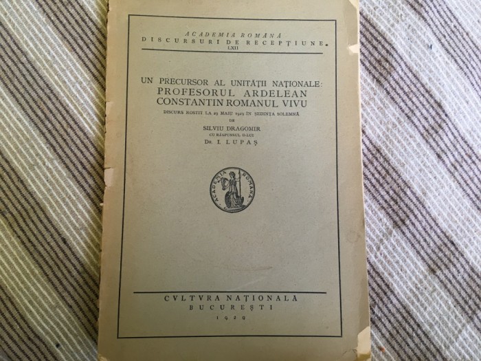 Un precursor al unității naționale - profesorul ardelean Constantin Romanul Vivu