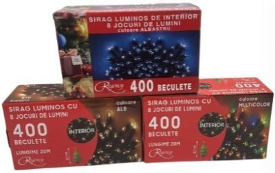Instalatie de Craciun sirag, 400 beculete, 8 jocuri de lumini, 20 M foto