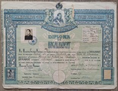Diploma de bacalaureat Constanta 1941// elemente regaliste cenzurate