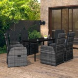 Cumpara ieftin Gossi set de mobilier pentru gradina, cu perne, 7 piese, gri