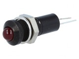 Lampă LED Convexă Roșie 24VDC &Oslash;8mm pentru PCB