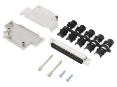 Conector D-Sub 37-Pin Tată Unghi 45&deg; Lipire Cabluri Gold Flash