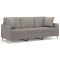 Canapea cu 3 locuri cu pernute, gri taupe, 180 cm, textil