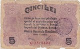 ROMANIA 5 LEI BGR 1917 uzata stampila Casseria Fabricei de Chibrituri