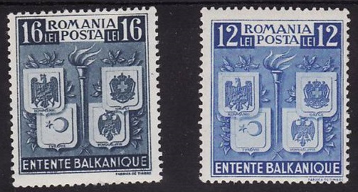 C1102 - Romania 1940 - Intelegerea Balcanica 2v.neuzat,perfecta stare