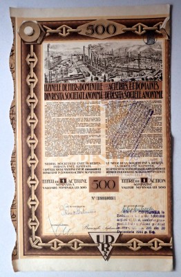 1939 Uzinele de Fier Resita (lot 3 buc) 500 lei foto