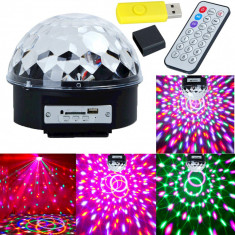 Glob Disco LED RGB,Difuzor,USB ,Card,Muzica,Joc Rotativ De Lumini foto