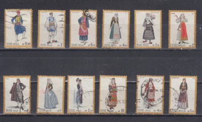 A12 S3 11 - Timbre foarte vechi - Grecia - costume populare foto