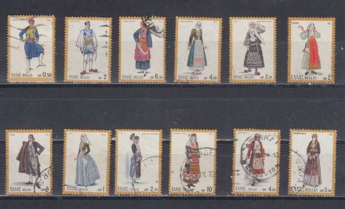 A12 S3 11 - Timbre foarte vechi - Grecia - costume populare