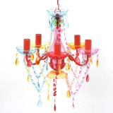 Cumpara ieftin Lustra Cristal Artificial pentru 5 becuri Multicolora
