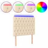 Cumpara ieftin Tablie de pat cu LED, crem, 90x7x118/128 cm, textil