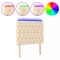 Tablie de pat cu LED, crem, 90x7x118/128 cm, textil
