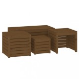 Cumpara ieftin Set cutii de gradina, 4 piese, maro miere, lemn masiv de pin