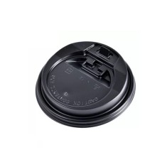 Capace Negre din Plastic, Dimensiune 4 Oz, 100 Buc/Bax, Capace pentru Pahare de Carton, Capace pentru Bauturi Calde foto