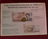 Pliant bancnota 50000 lei 1996 30/21 cm