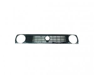 Grila radiator VW Golf 2 (19E/1G), 1983-1992, negru, Pentru modele cu 2 faruri, 191853653C, 953405-3 foto