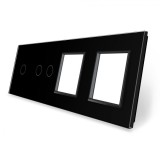 Cumpara ieftin Panou intrerupator simplu+dublu si 2 prize Livolo din sticla SmartElectro IntelligentHouse