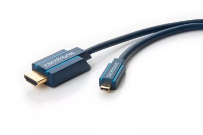 Cablu Profesional 2m micro HDMI - HDMI Ultra HD 4K 60Hz cu Ethernet OFC AWG32 aurit Clicktronic foto