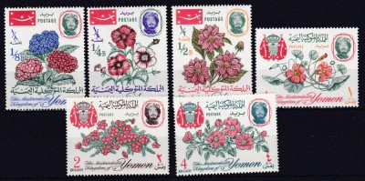 DB1 Flora Flori 1965 Yemen 6 v. MNH foto